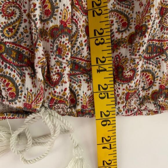DENIM & SUPPLY Ralph Lauren Blouse Top Paisley Boho Rope Tie Neck‎ & Waist - Picture 12 of 12